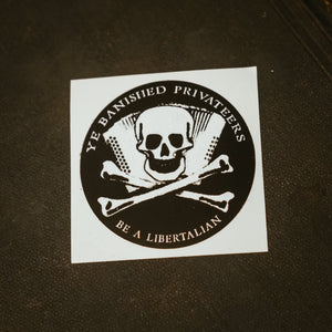 Ye Banished Privateers Skull Sticker